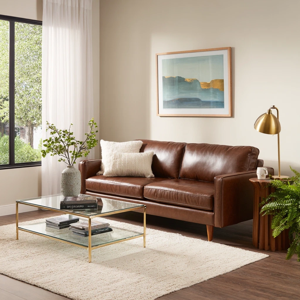 chocolate brown couch living room ideas