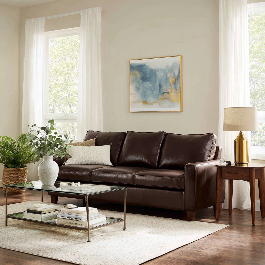 chocolate brown couch living room ideas