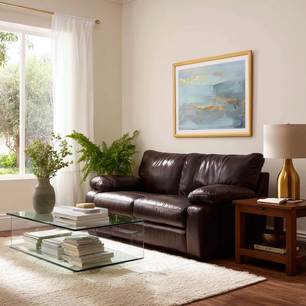 chocolate brown couch living room ideas
