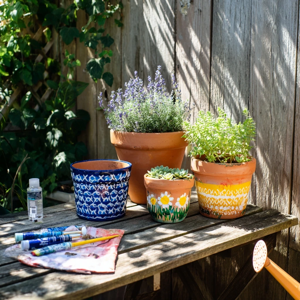 flower pot painting