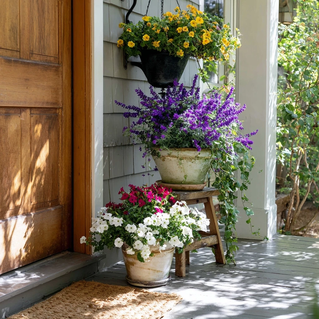 front porch flower pots