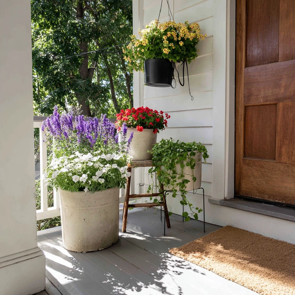 front porch flower pots