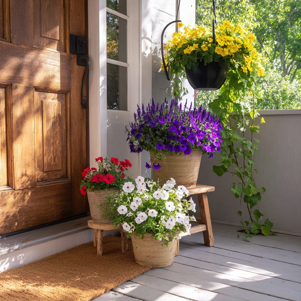 front porch flower pots