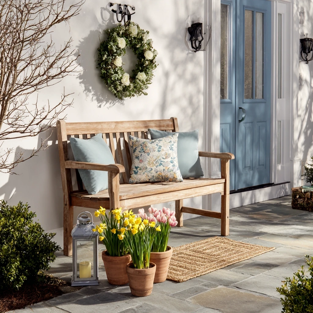 front porch spring decor