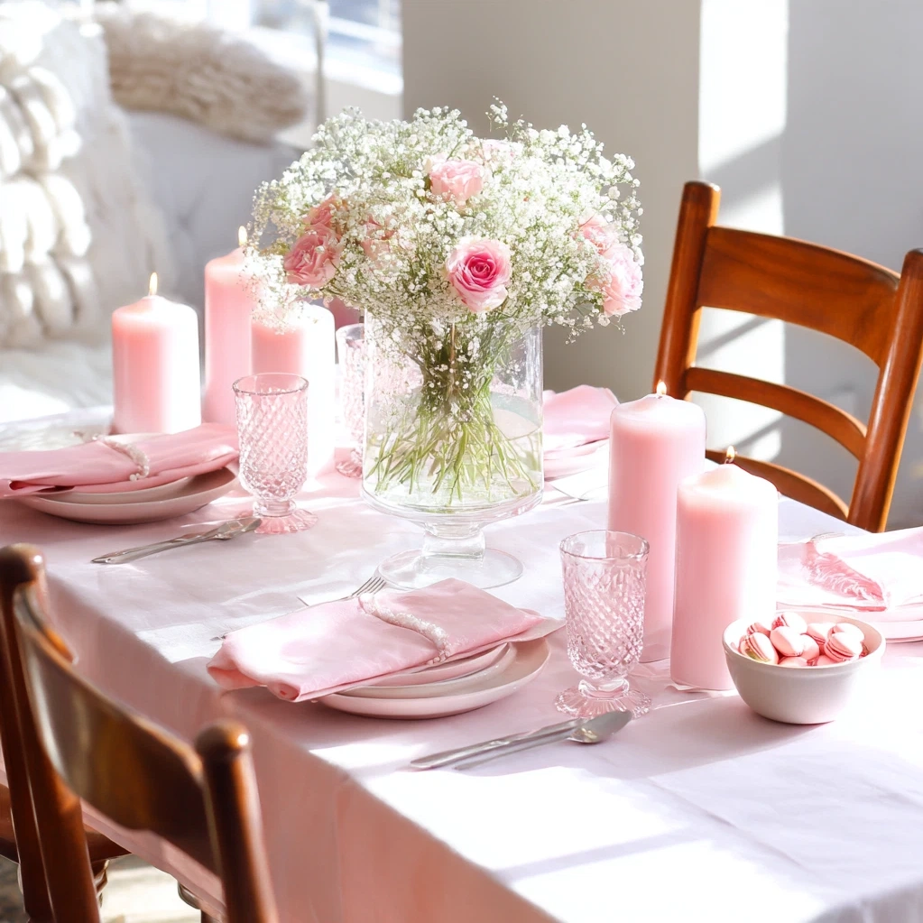 galentine pink tablescapes