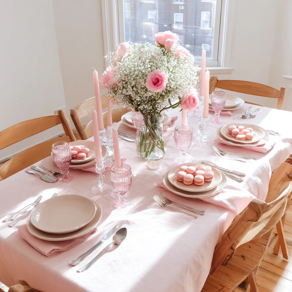 galentine pink tablescapes