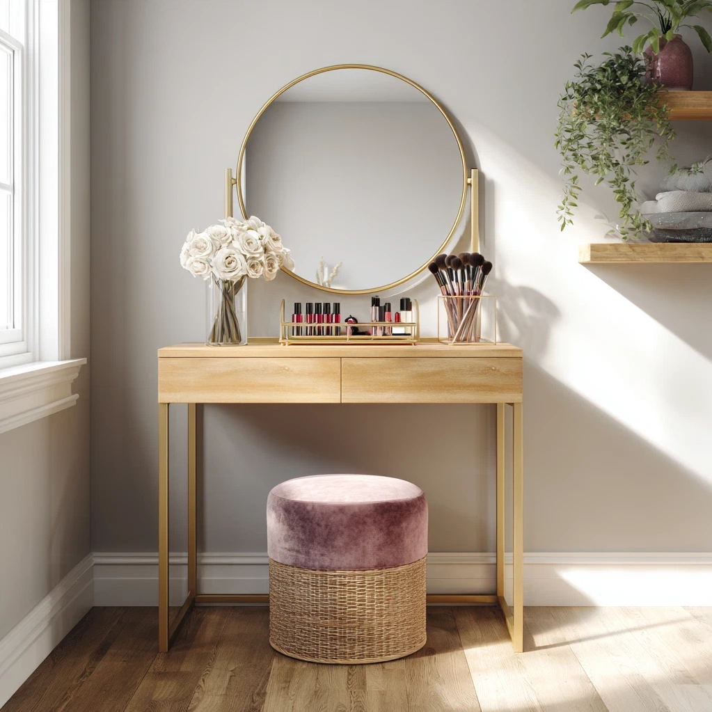 makeup vanity setup