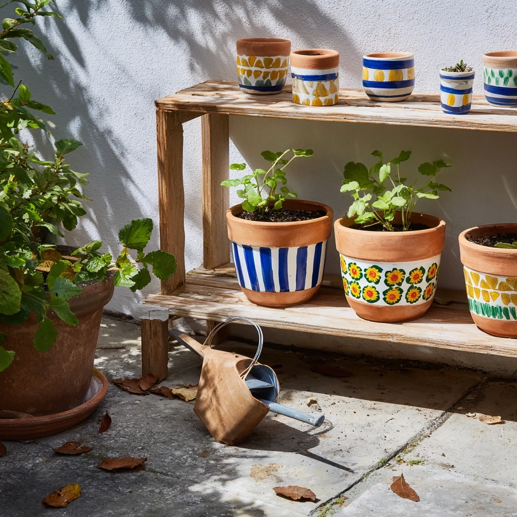 painted flower pots