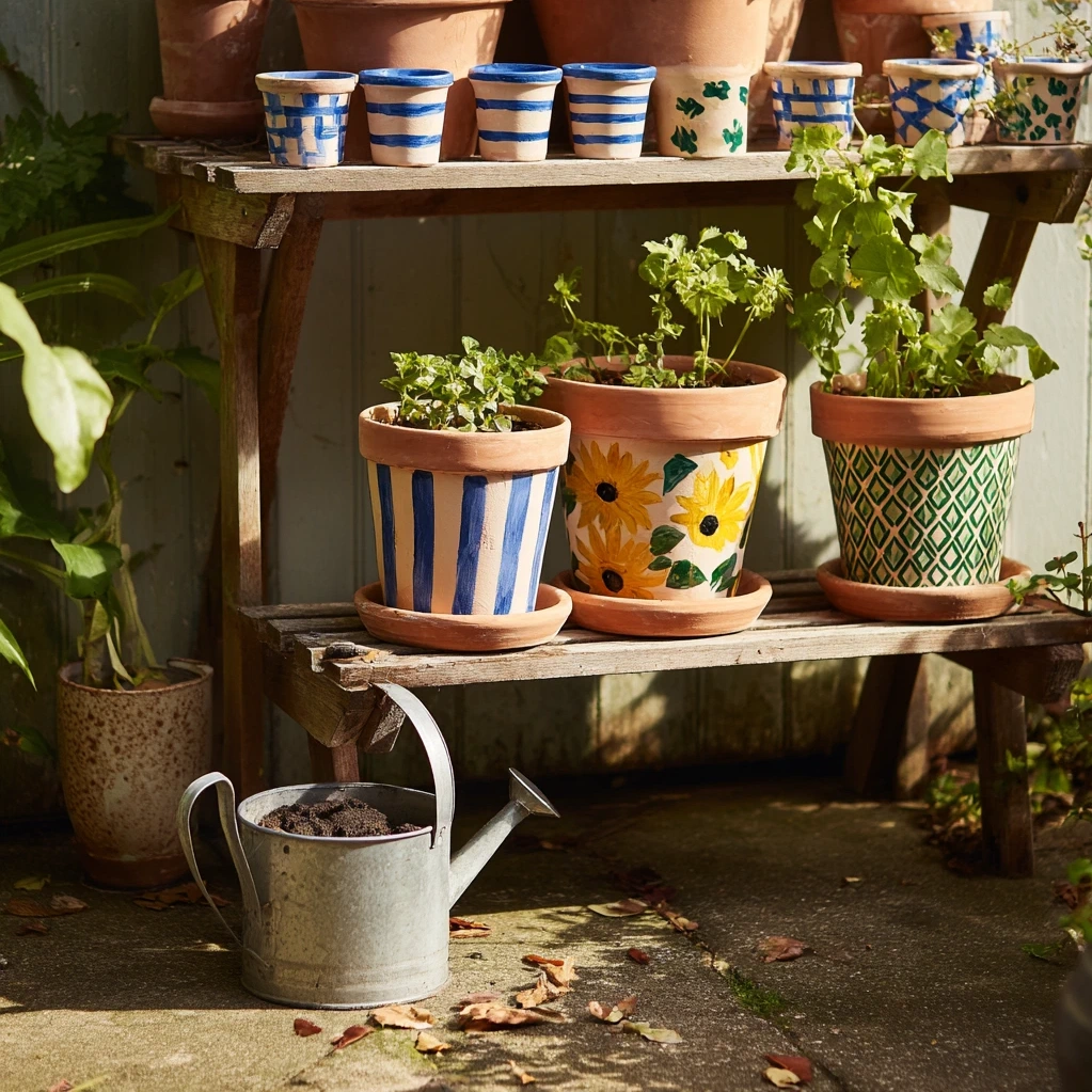 painted flower pots