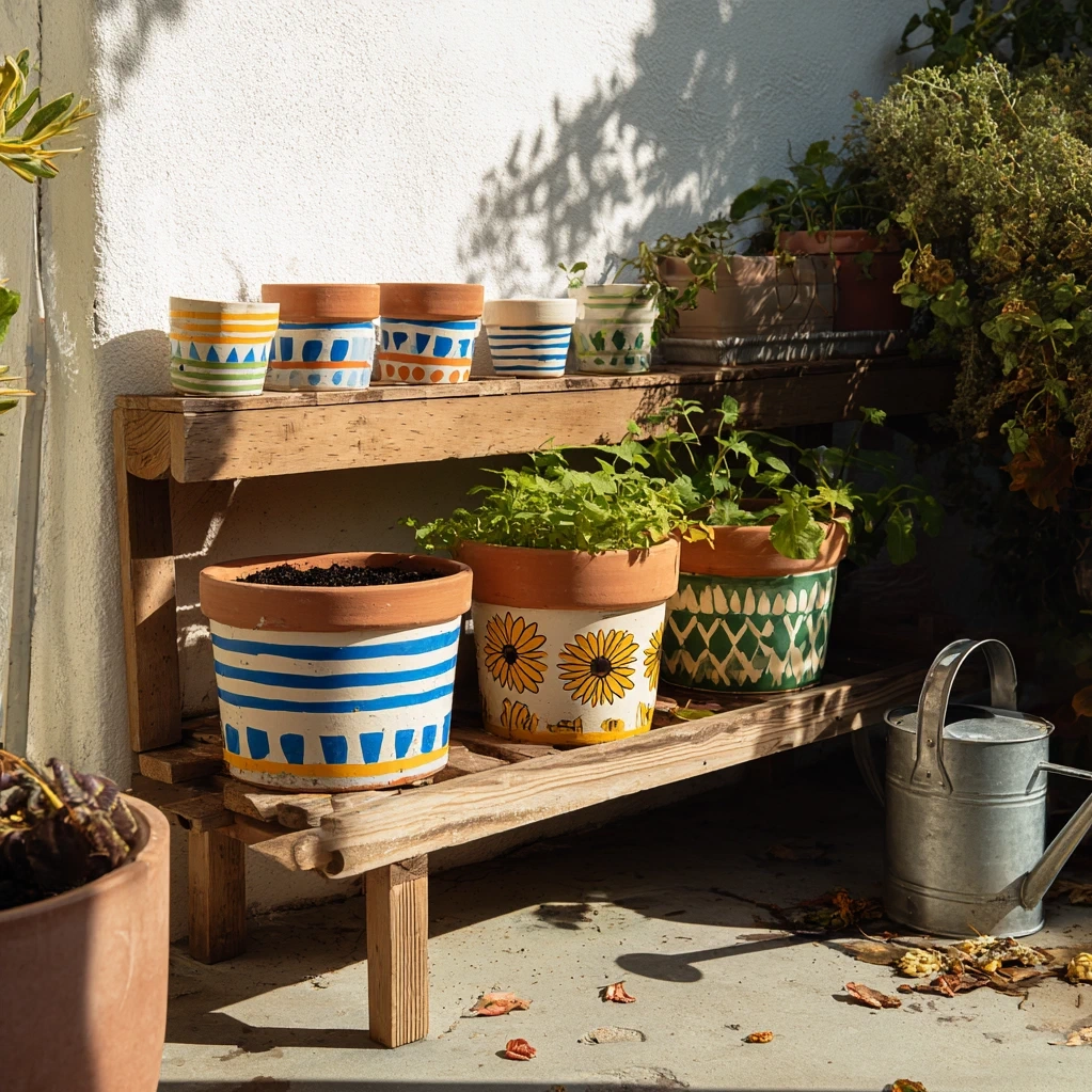 painted flower pots
