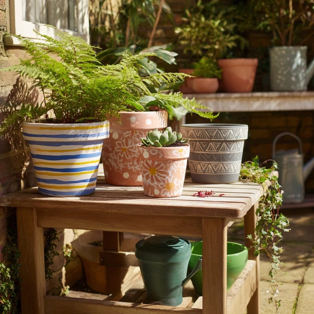 painted terracotta pots