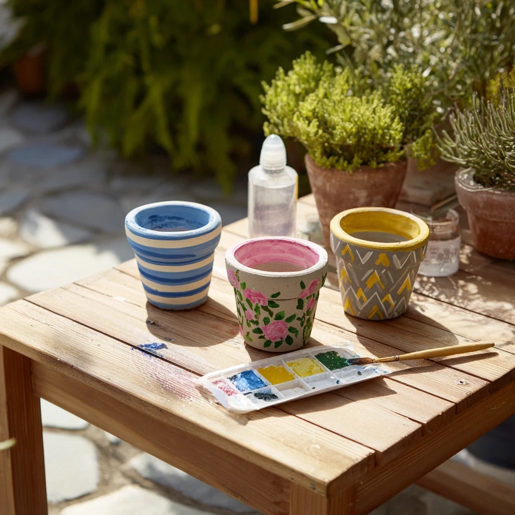 painting clay pots