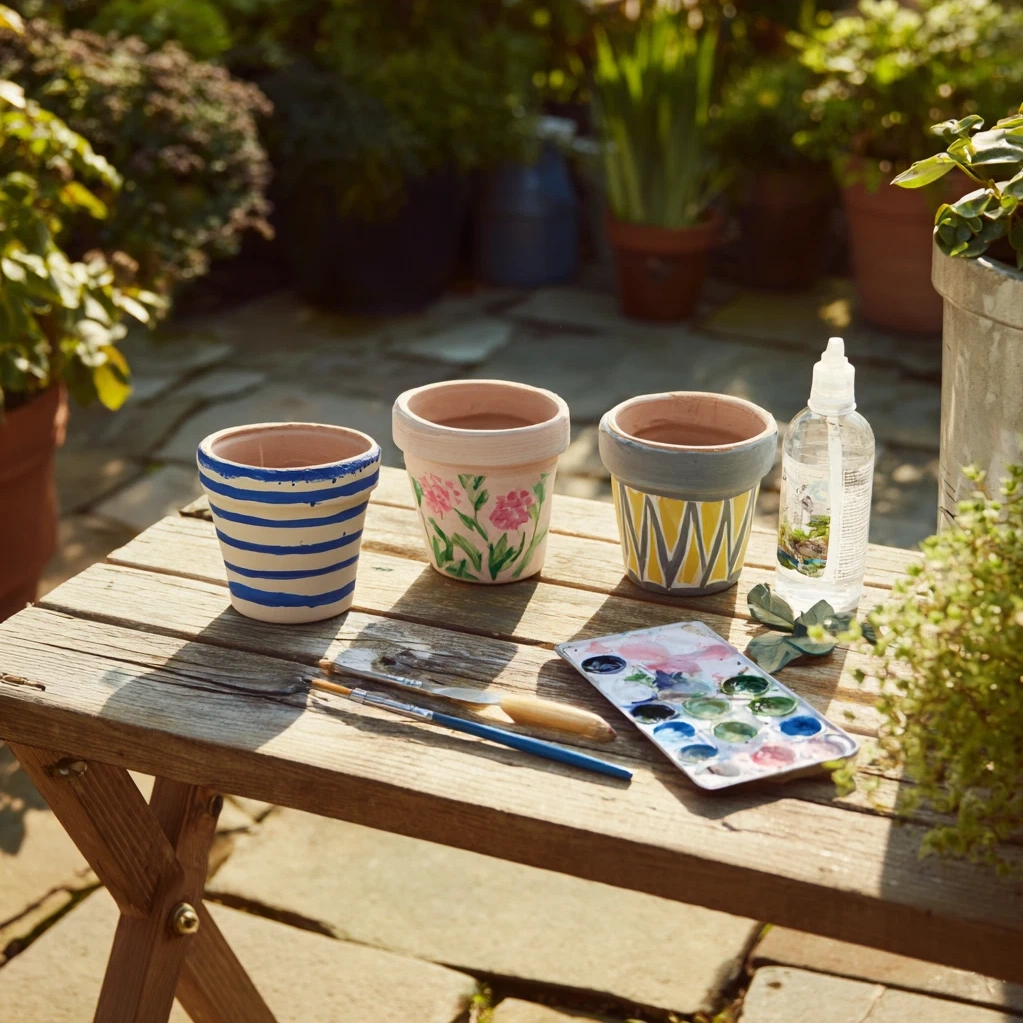 painting clay pots