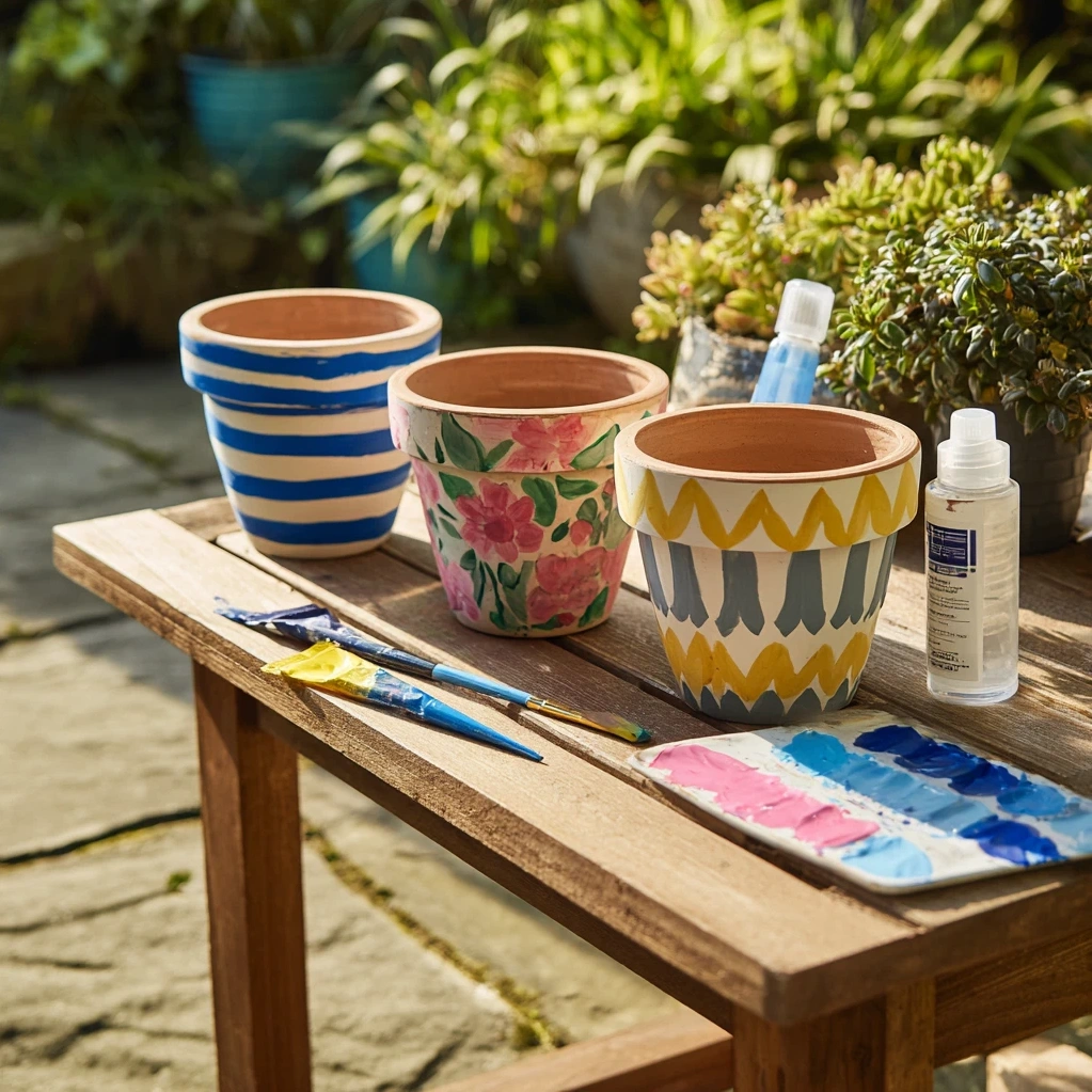 painting clay pots