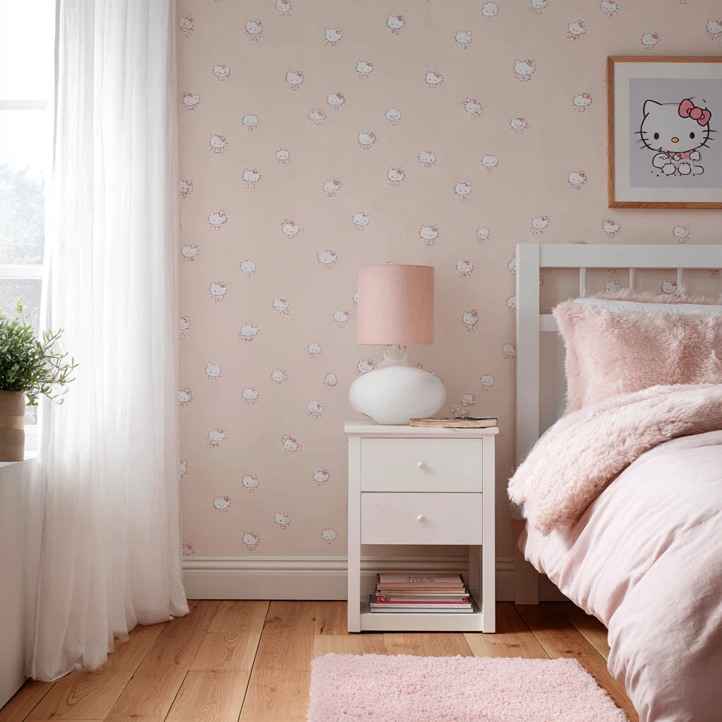 pink wallpaper hello kitty
