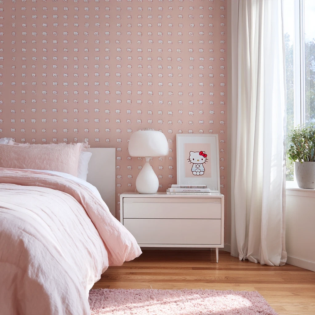 pink wallpaper hello kitty