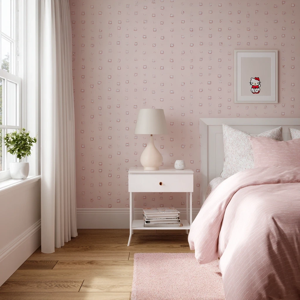 pink wallpaper hello kitty