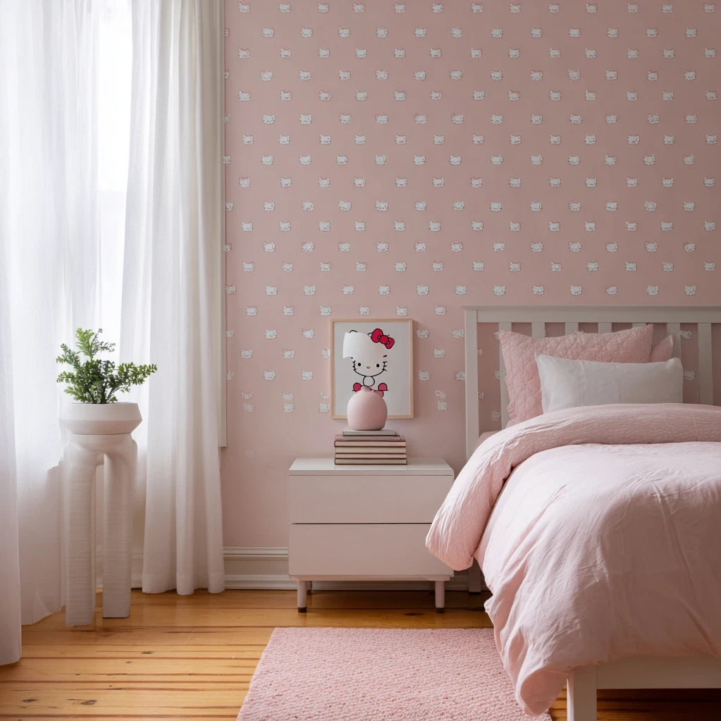 pink wallpaper hello kitty