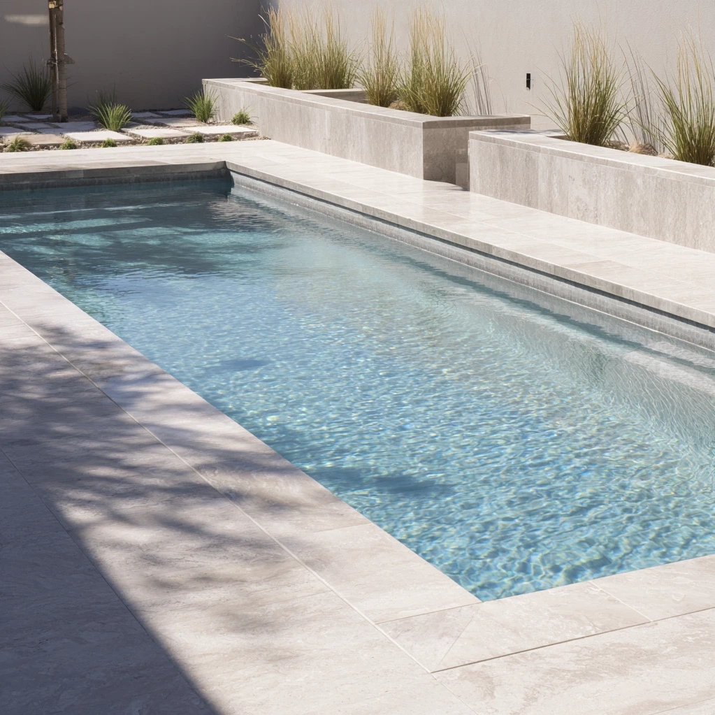 pool coping and tile