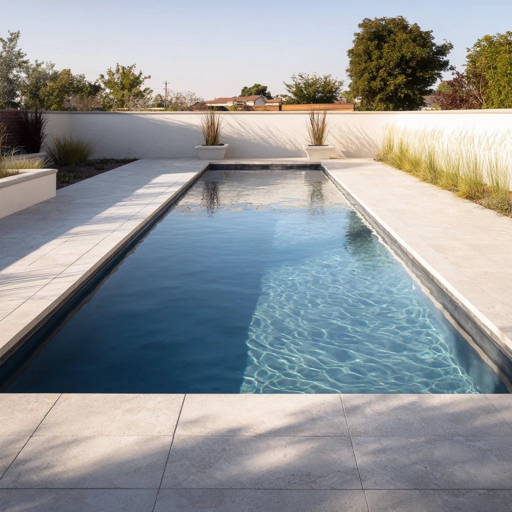 pool coping and tile