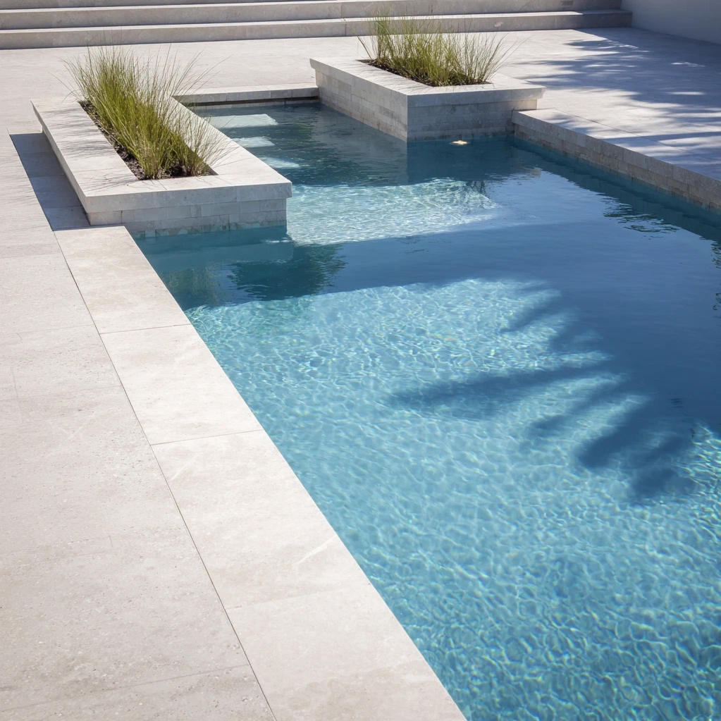 pool coping and tile