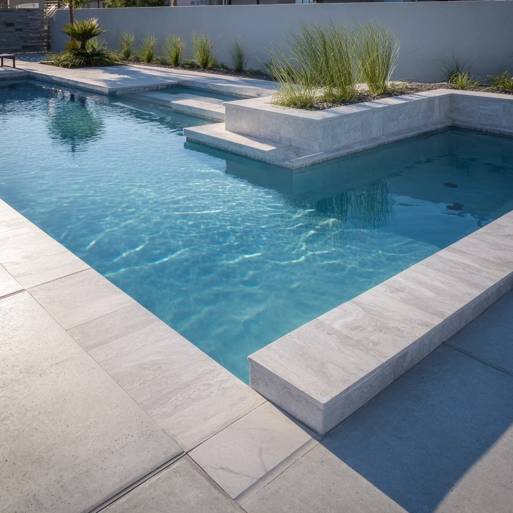 pool coping and tile