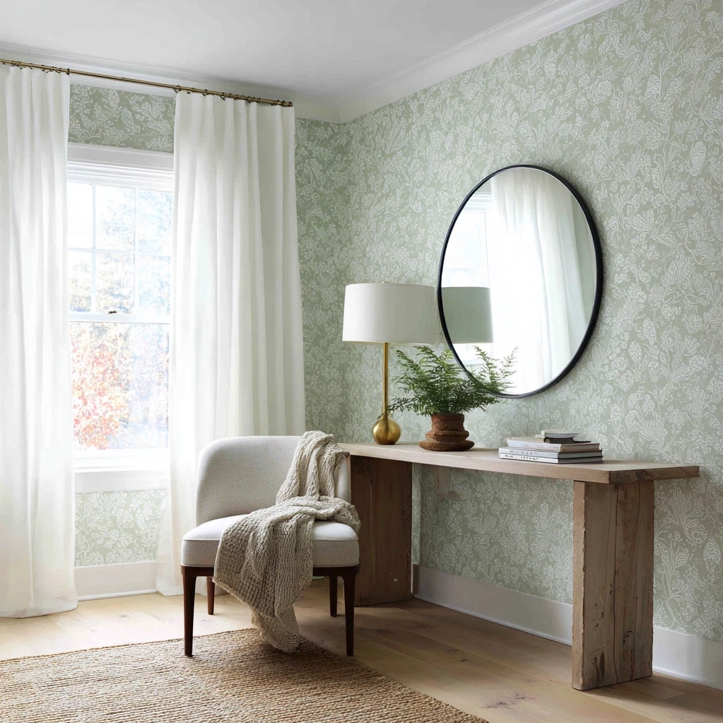 sage green wallpaper