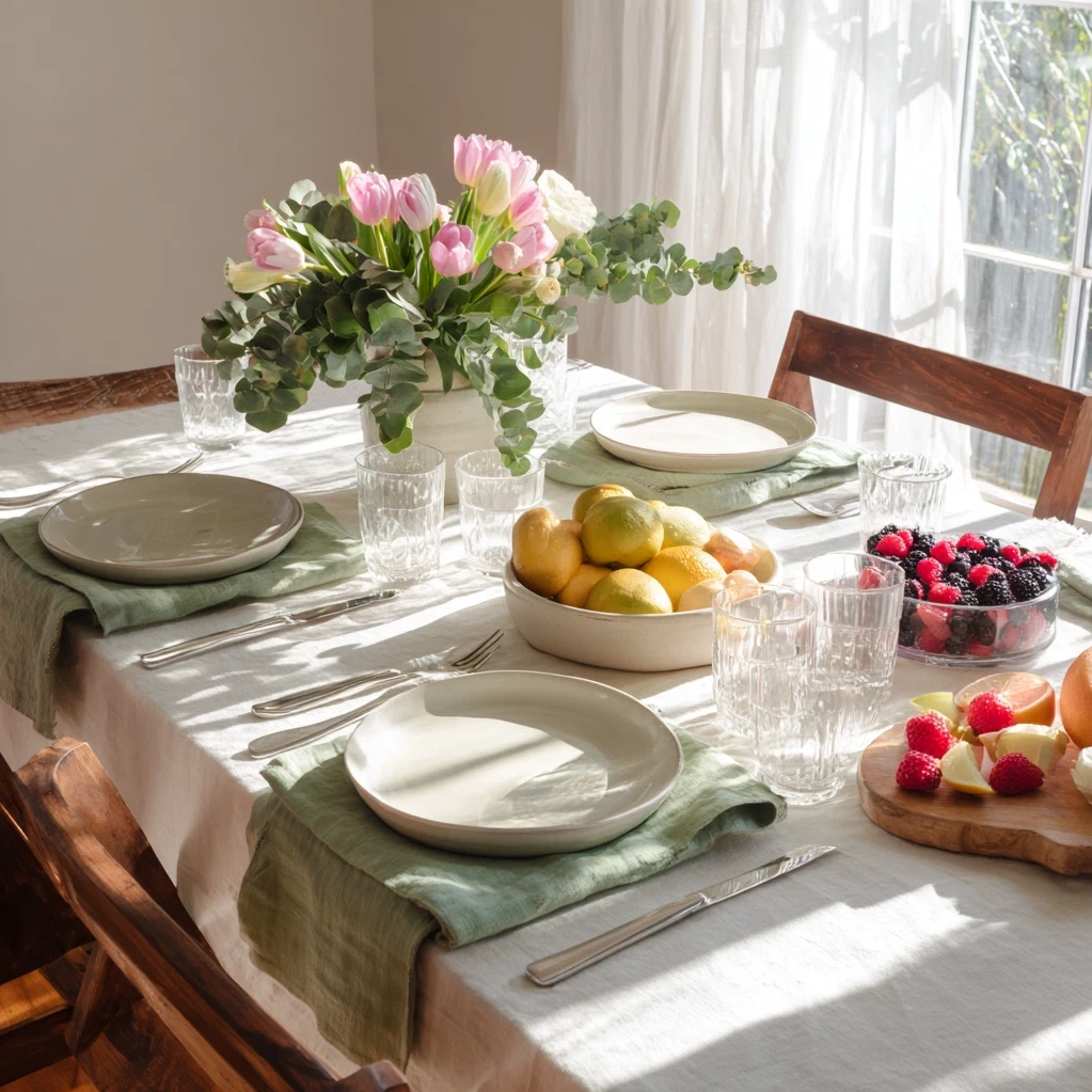 spring brunch tablescapes