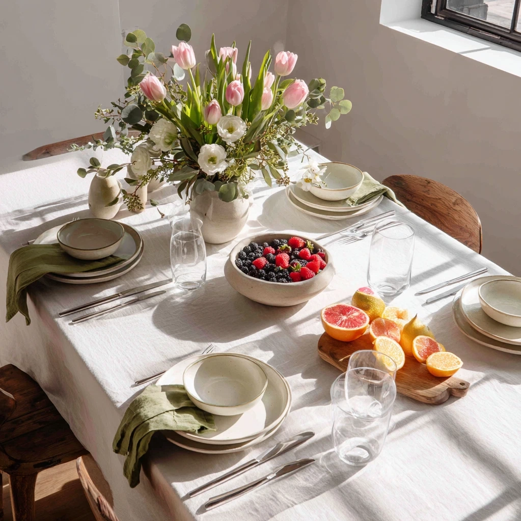 spring brunch tablescapes