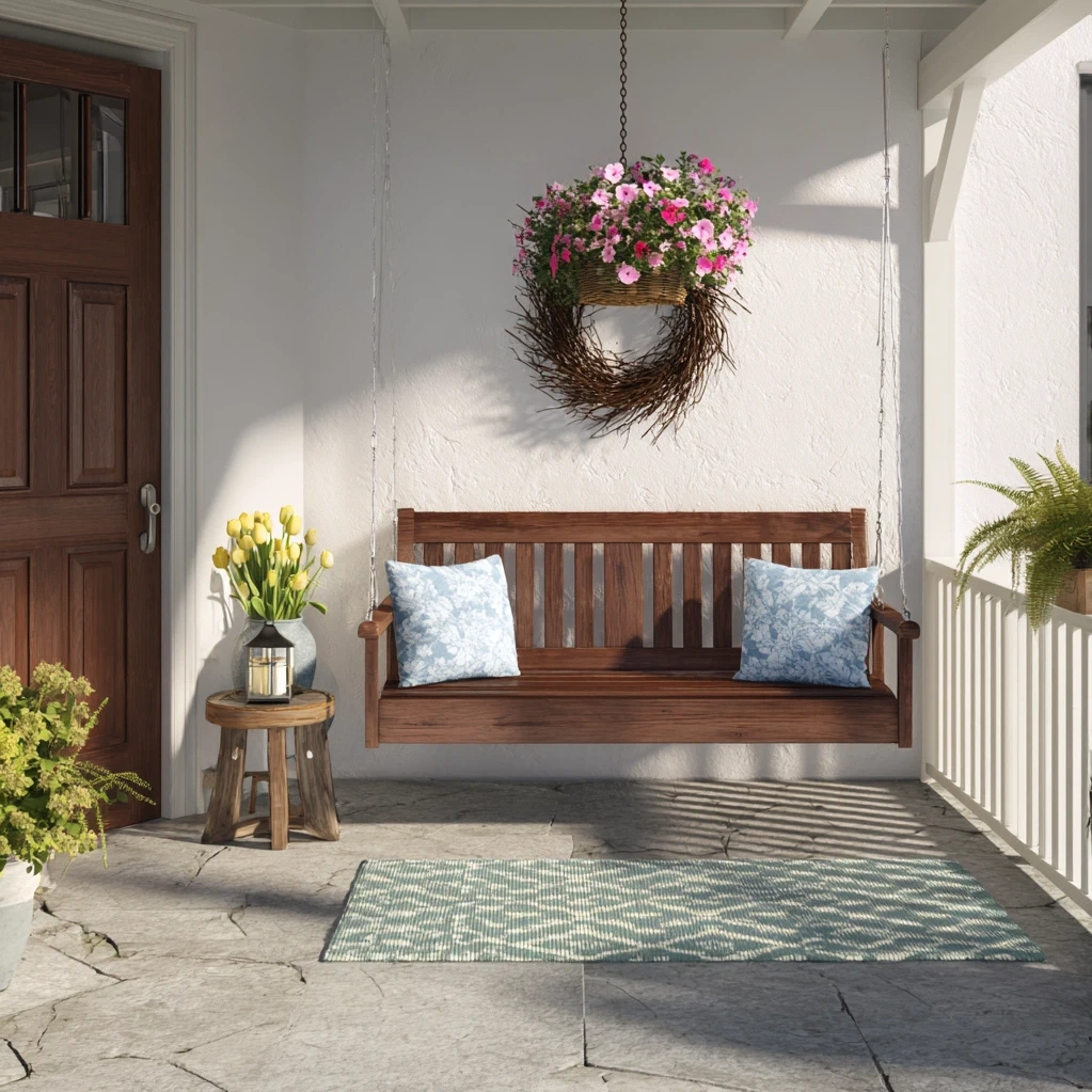spring front porch decor