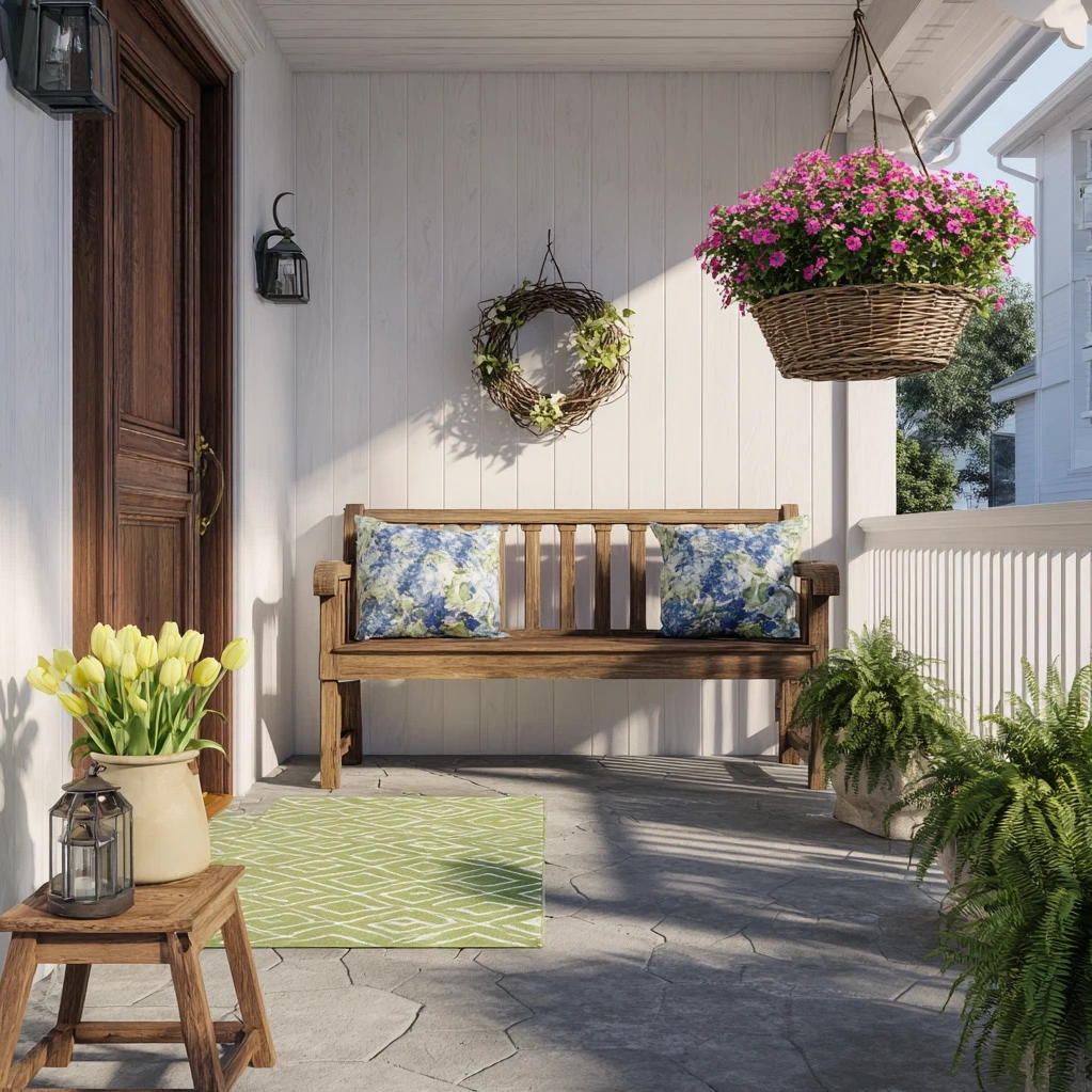 spring front porch decor