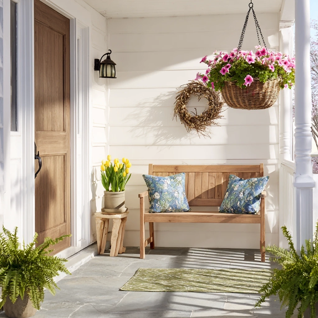 spring front porch decor