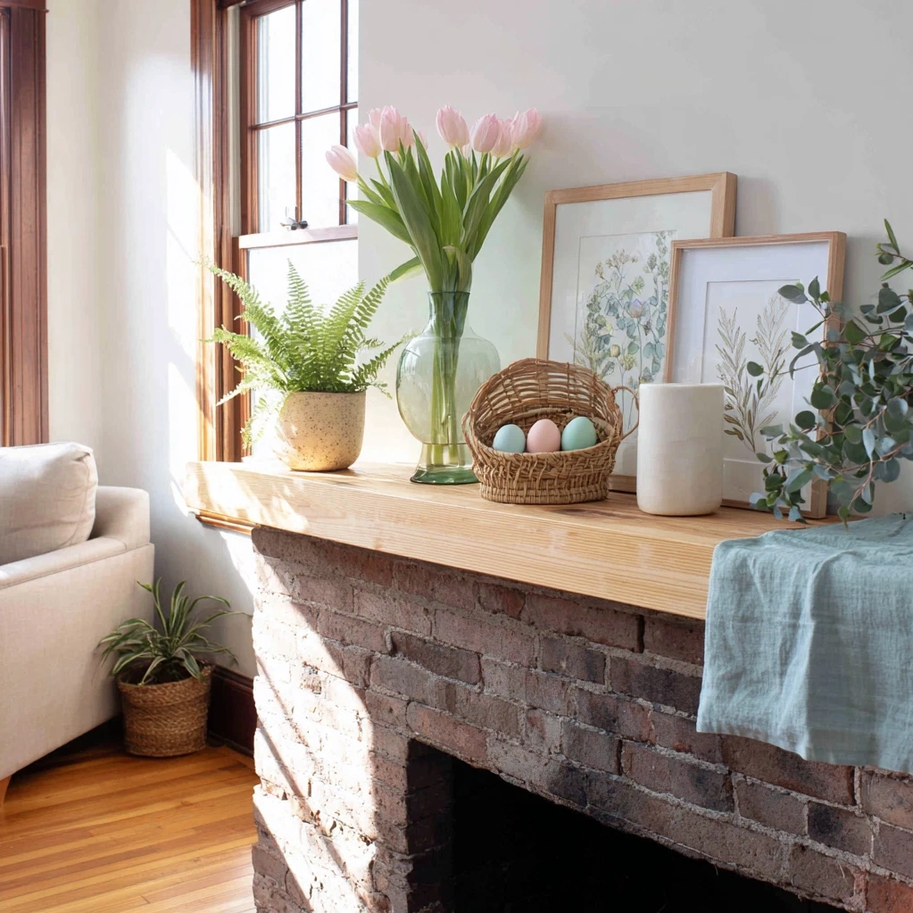 spring mantel decorating ideas