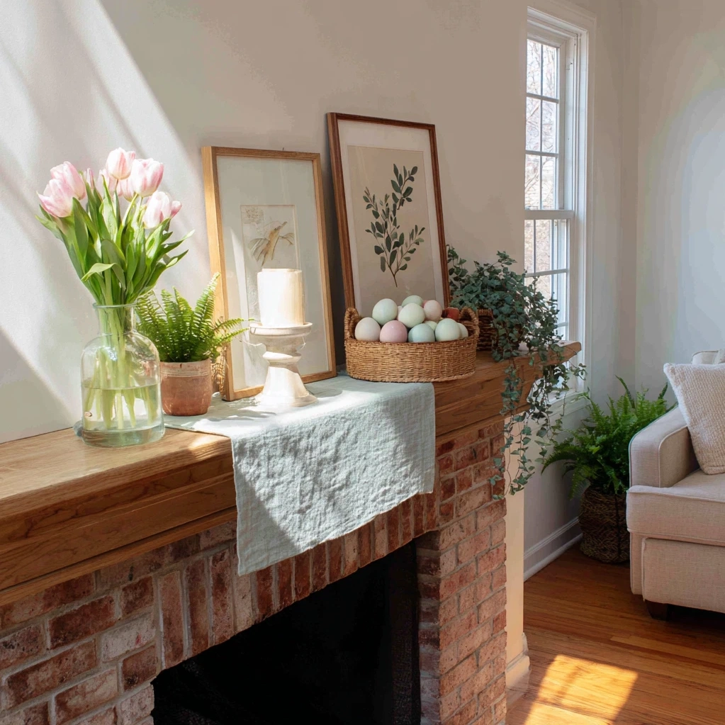 spring mantel decorating ideas
