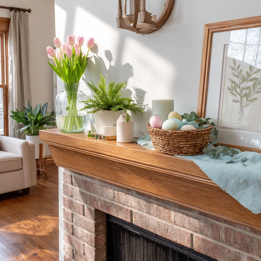 spring mantel decorating ideas
