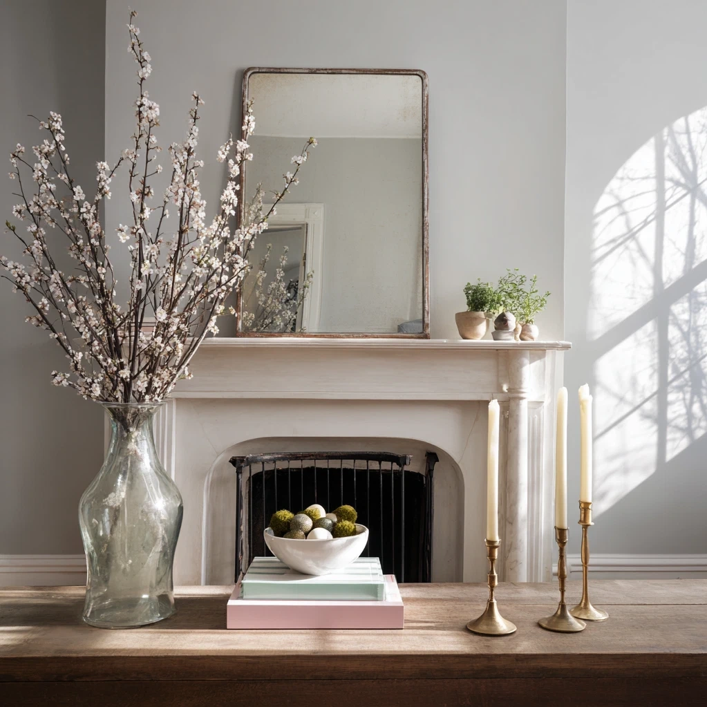 spring mantle decor