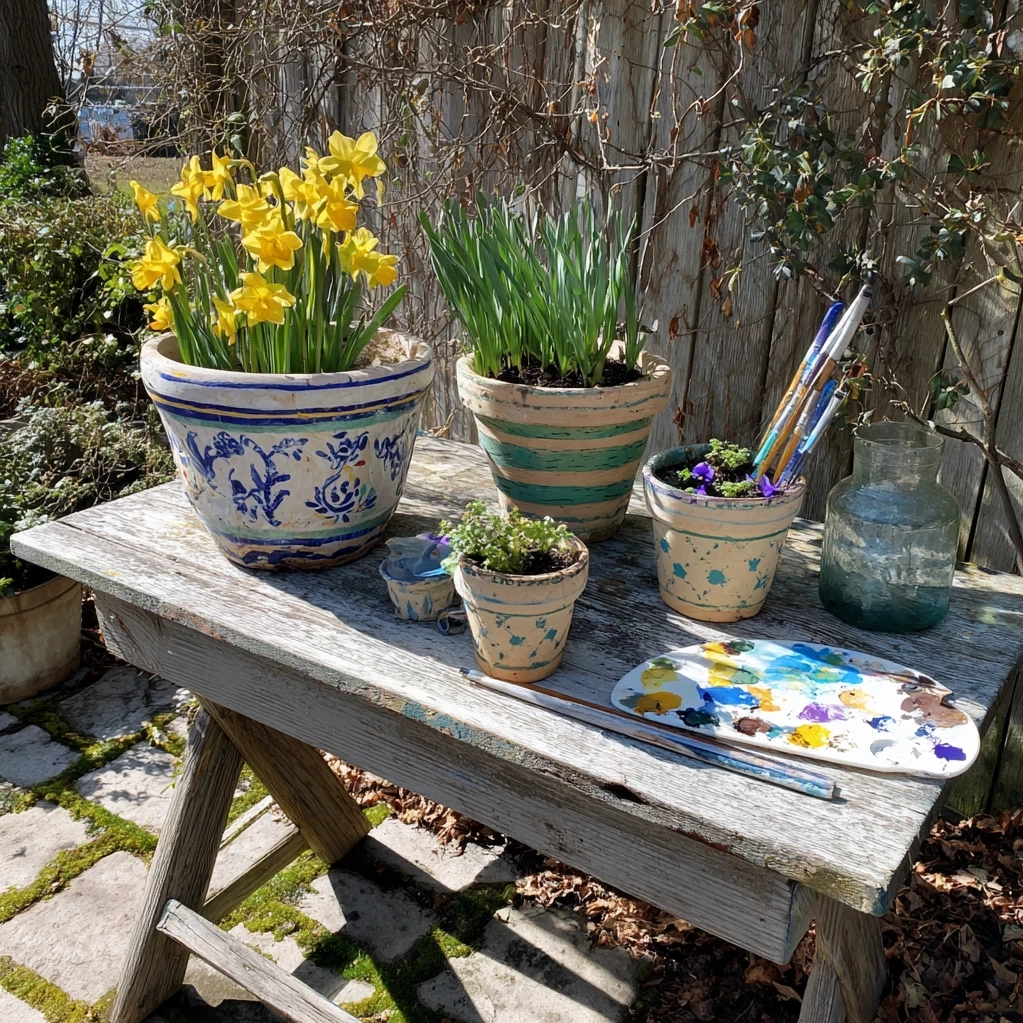 spring pot painting