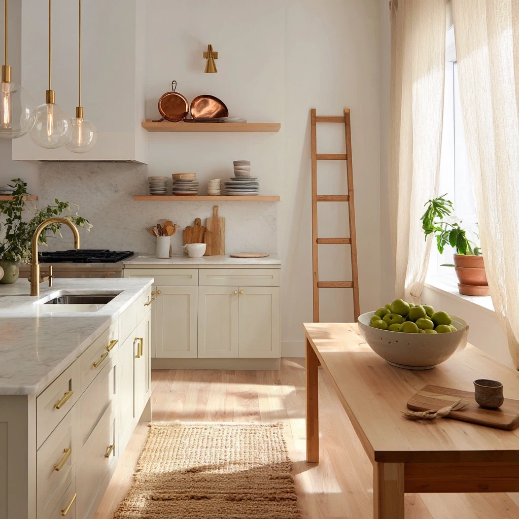 warm white kitchen