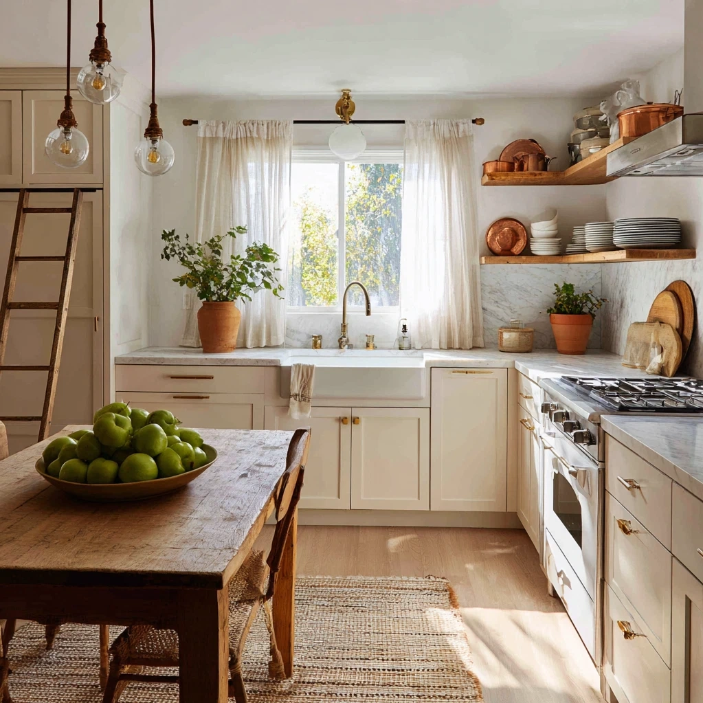 warm white kitchen