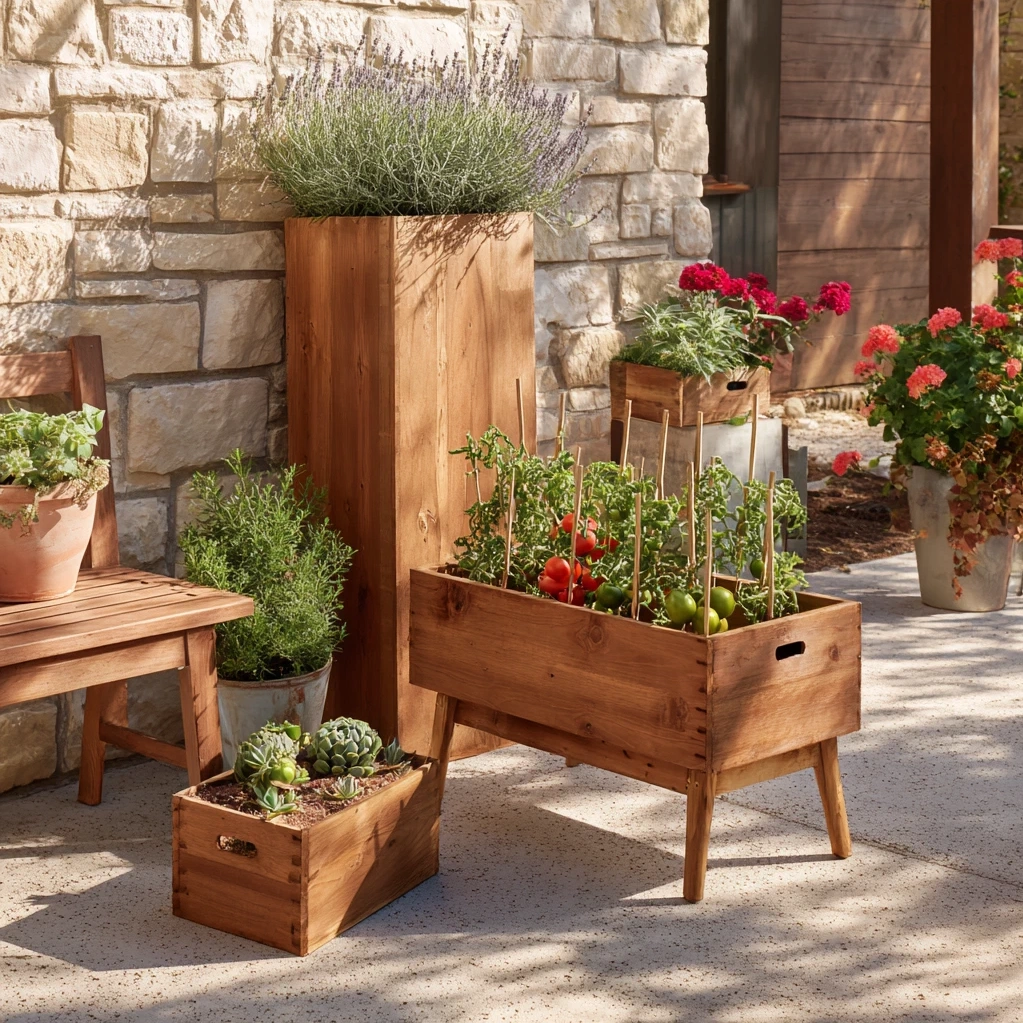 wood planter box