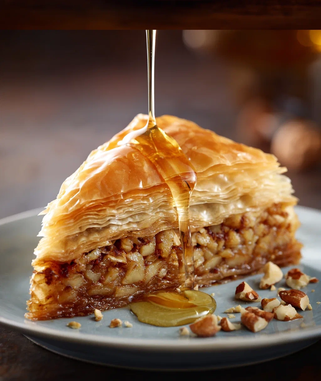 apple pie baklava with maple syrup