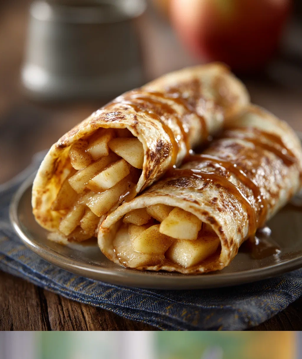 apple pie tortilla wraps with brown sugar butter