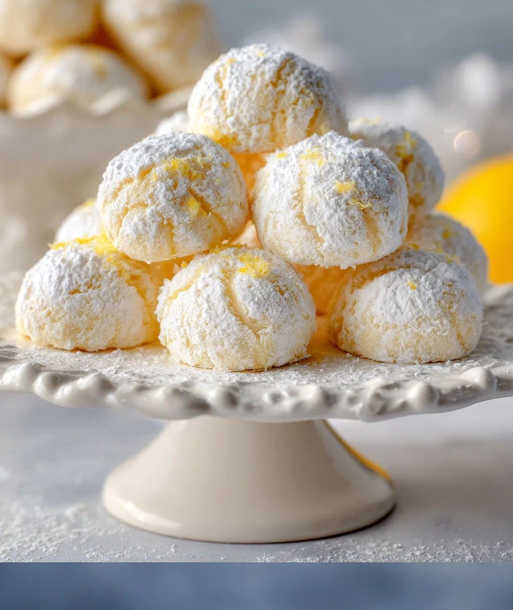 bright buttery lemon cream snowball cookies