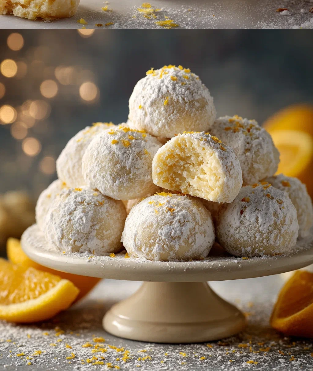 bright buttery lemon cream snowball cookies