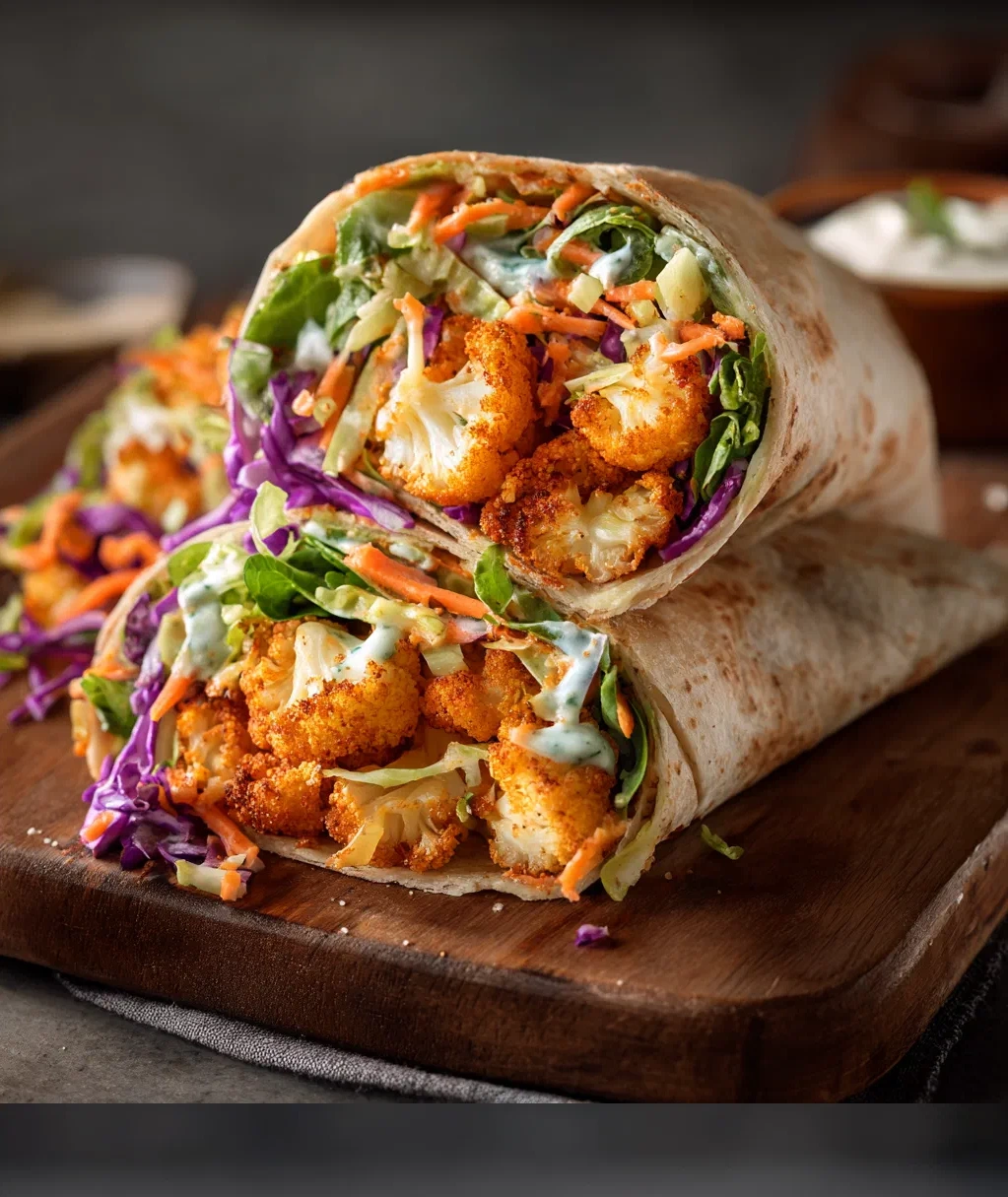 buffalo cauliflower wrap