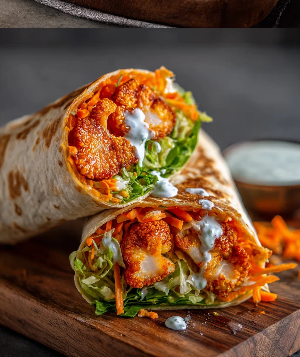buffalo cauliflower wrap