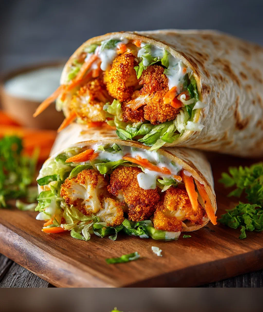 buffalo cauliflower wrap