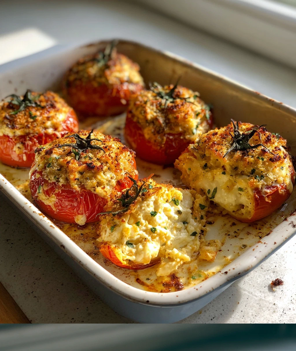 cheesy baked stuffed tomatoes