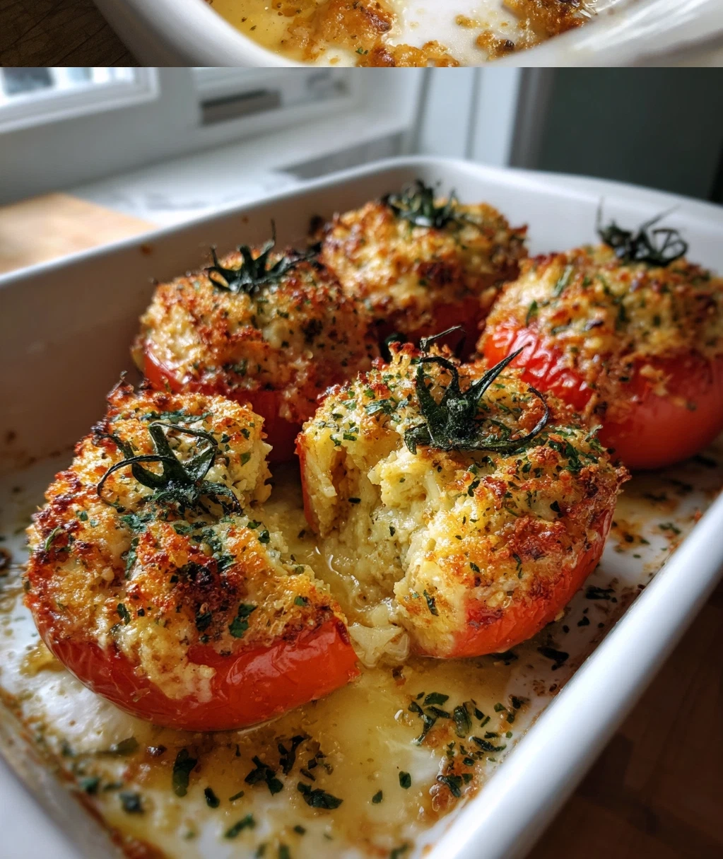 cheesy baked stuffed tomatoes