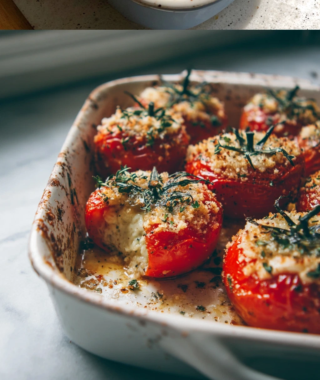 cheesy baked stuffed tomatoes